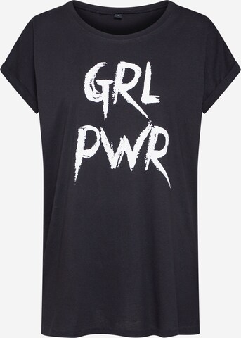 Tricou 'Grl Pwr' de la Merchcode pe negru: față