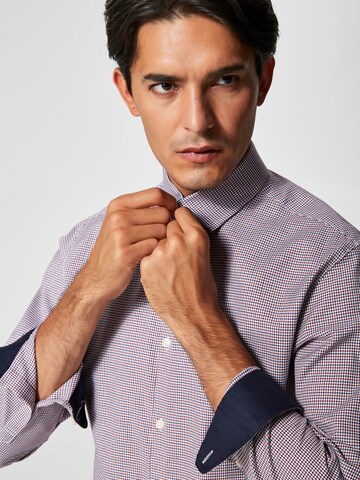SELECTED HOMME Slim fit Button Up Shirt 'Mark' in Red