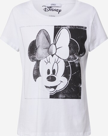 ONLY Shirt 'ONLMICKEY MINNIE FACE S/S T' in White: front