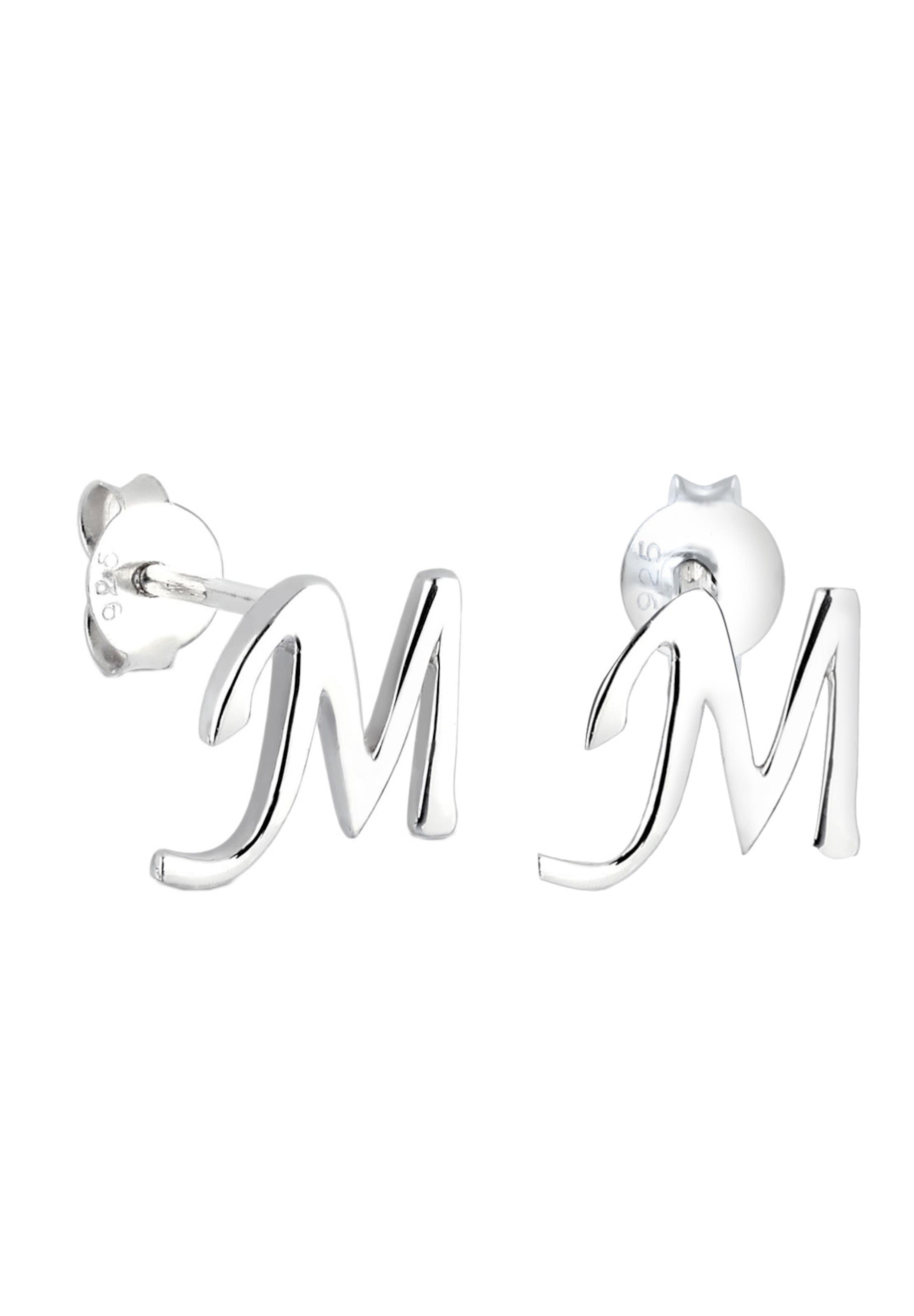 Boucles d'oreilles 'Buchstabe M' ELLI en argent : devant