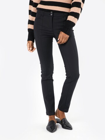 Slimfit Pantaloni de la heine pe negru: față