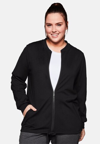 SHEEGO Sweatjacke in Schwarz: Vorderseite