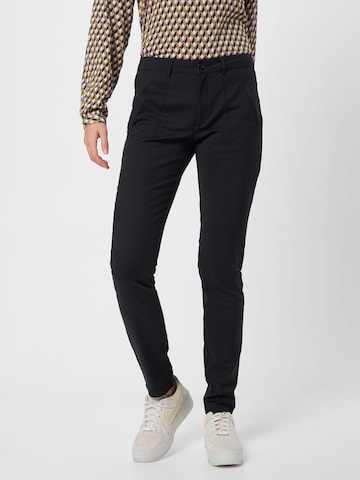 Coupe slim Pantalon 'Vera' Kaffe en noir : devant