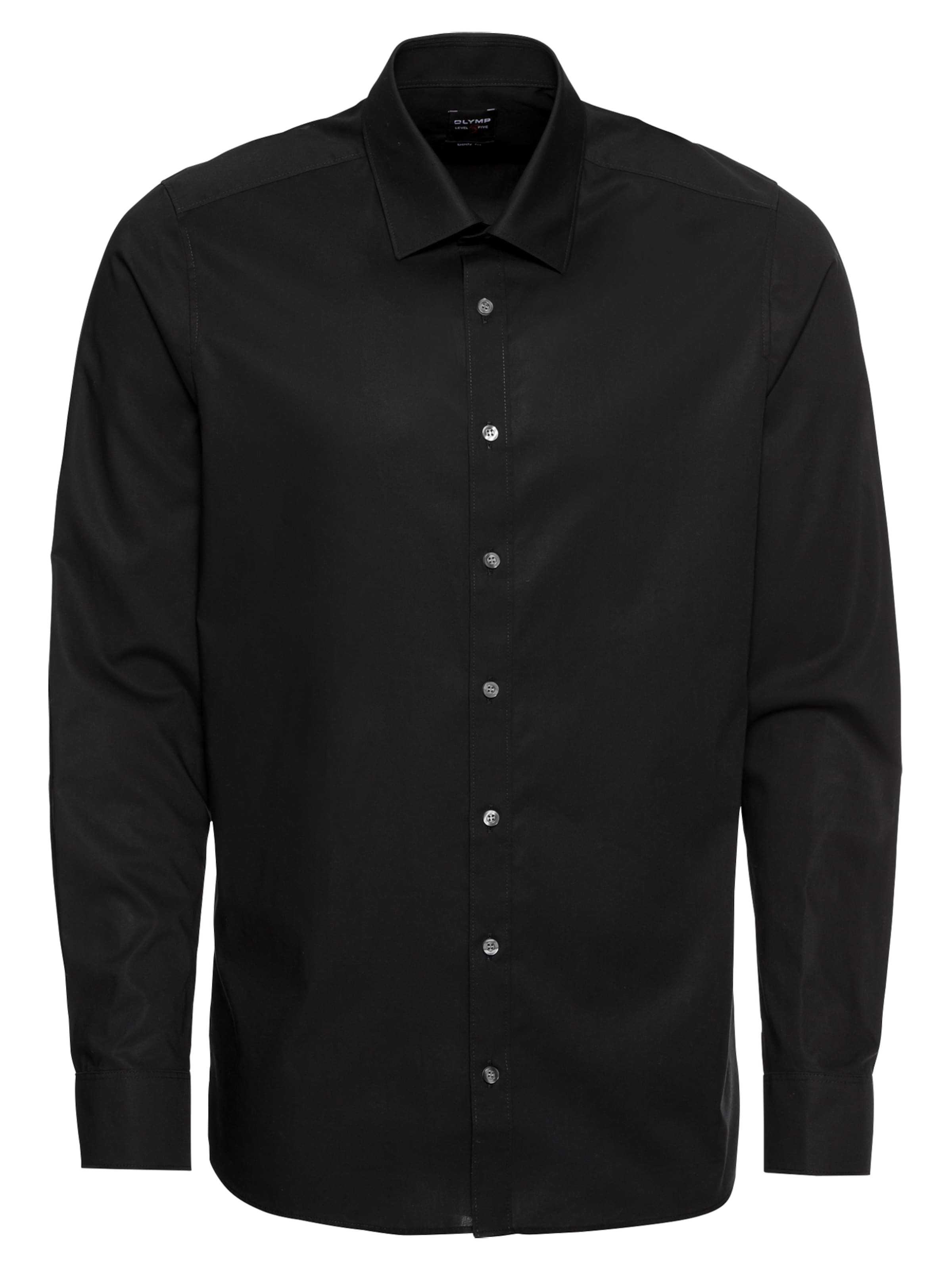 OLYMP Slim fit Business Shirt 'Level 5' in Black: front
