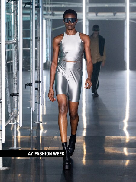 The AY FASHION WEEK Menswear - Shiny Silver Look