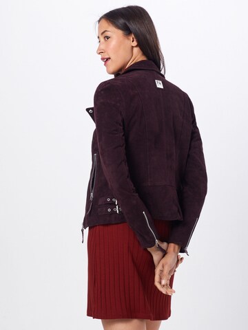 FREAKY NATION Lederjacke 'Taxi Driver' in Rot: Rückseite