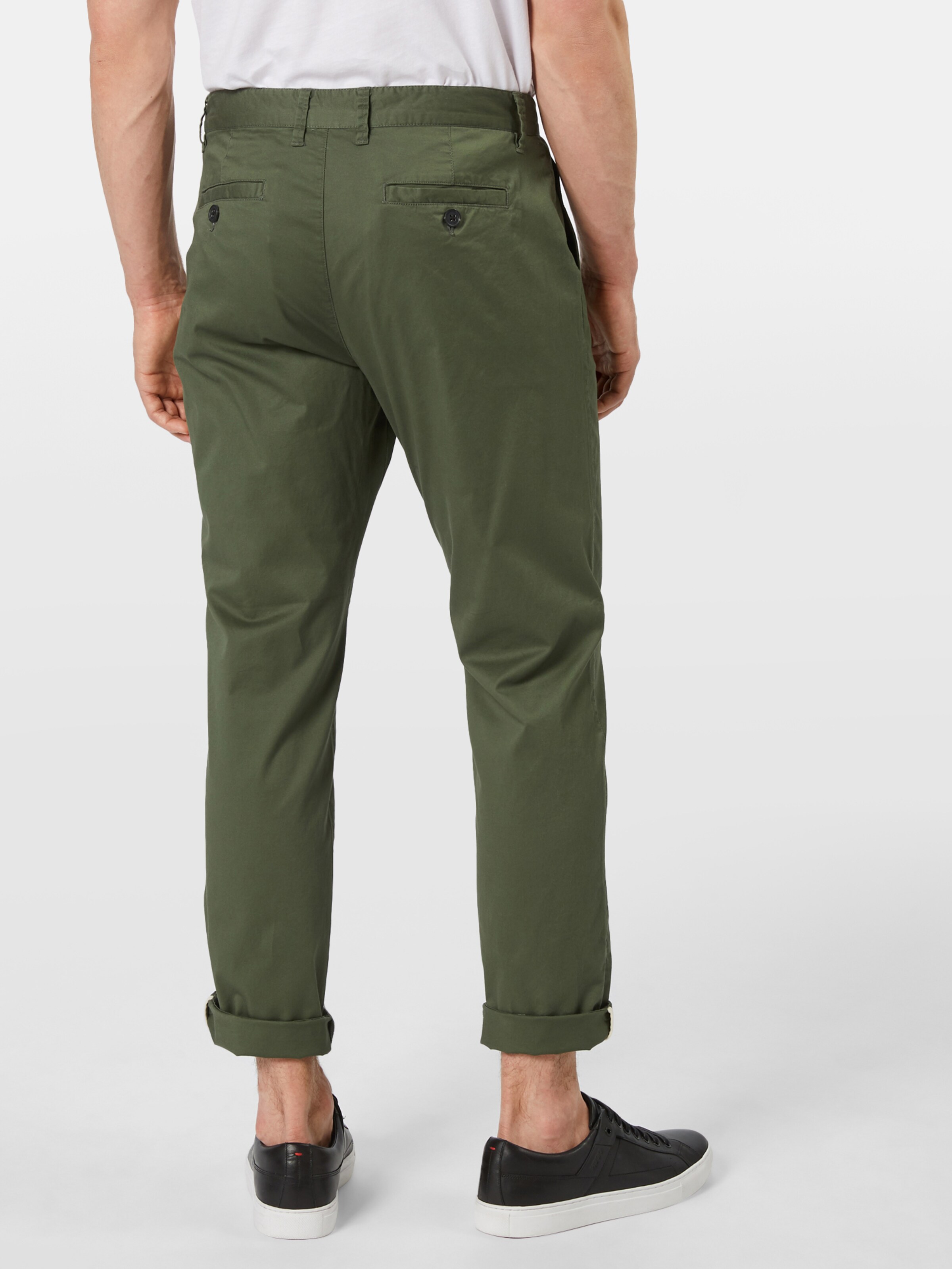 SELECTED HOMME Chino 'Luke' in de kleur Donkergroen: Achteraanzicht