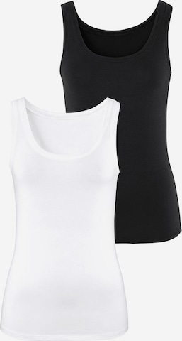 VIVANCE Tanktops aus Baumwoll-Stretch in Schwarz: predná strana