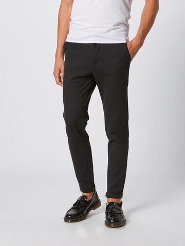 Lindbergh Slim fit Chino trousers 'Superflex' in Black