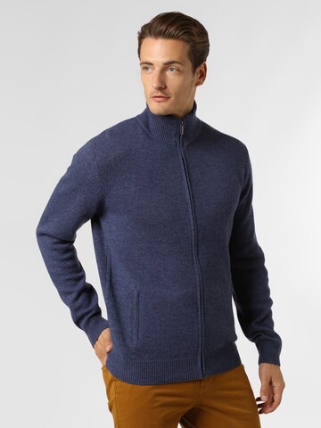 Andrew James Knit Cardigan in Blue: front