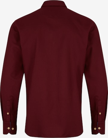 Kronstadt - Ajuste estrecho Camisa 'Dean 07a Plain' en rojo