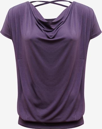 YOGISTAR.COM Performance Shirt 'Flowing' in Purple: front