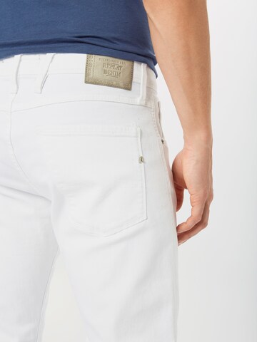 REPLAY Slimfit Jeans 'Anbass' in Weiß