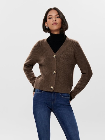 ONLY Knit Cardigan in Brown: front