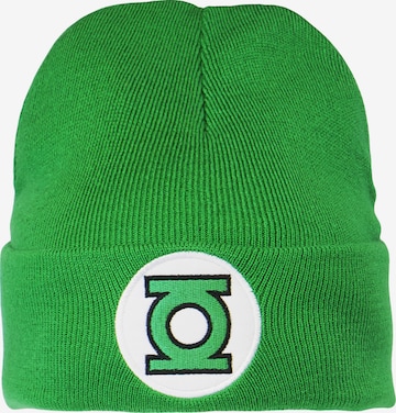 LOGOSHIRT Strickmütze 'Green Lantern – Logo' in Grün: predná strana