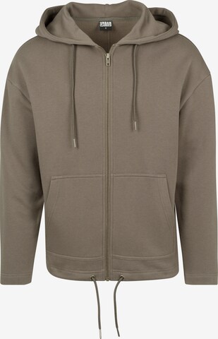 Urban Classics Zip-Up Hoodie in Green: front