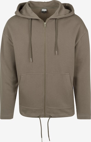 Urban Classics Zip-Up Hoodie in Green: front