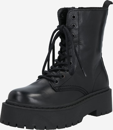 Bianco Lace-Up Ankle Boots 'Deb' in Black: front