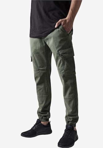 Effilé Pantalon cargo Urban Classics en vert : devant