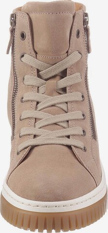 GABOR Lace-Up Ankle Boots in Beige