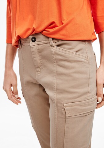 s.Oliver Slim fit Cargo Pants 'Shape' in Brown: front