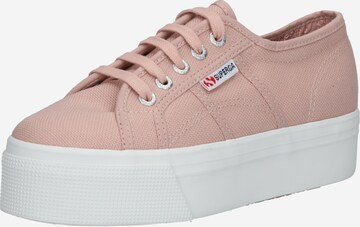 Baskets basses SUPERGA en rose : devant