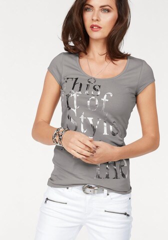 LAURA SCOTT Print-Shirt in Grau: predná strana
