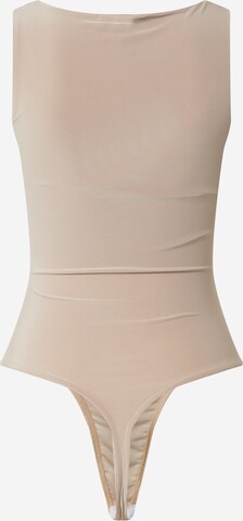 Missguided Shirt body 'SCOOP' in Beige