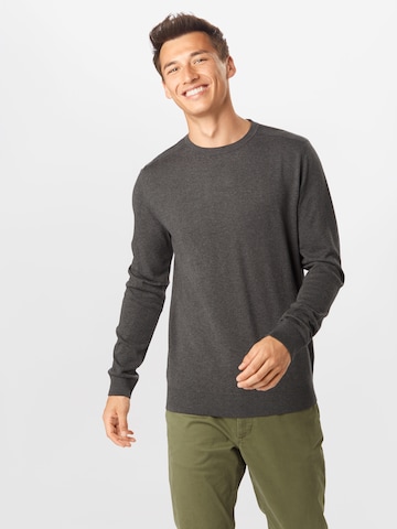 SELECTED HOMME Regularny krój Sweter 'BERG' w kolorze szary: przód