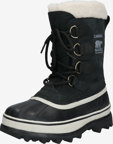 SOREL Snowboots 'Caribou' in Zwart: voorkant