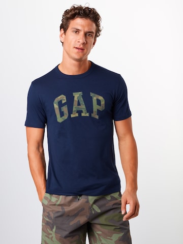 GAP Shirt 'V-SS CAMO ARCH LOGO TEE' in Blauw
