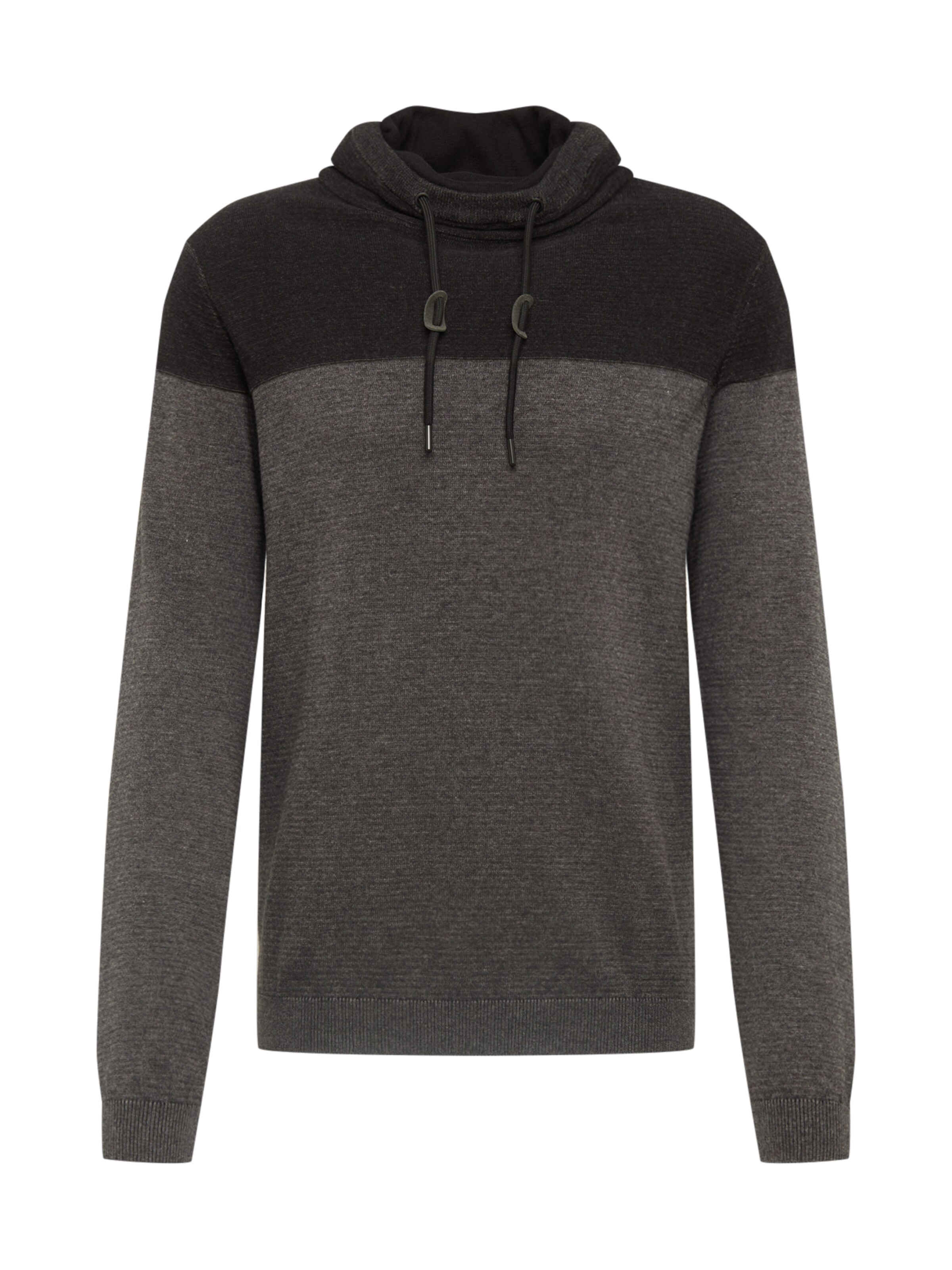 EDC BY ESPRIT - Trui 'plated funnel' in de kleur Donkergrijs