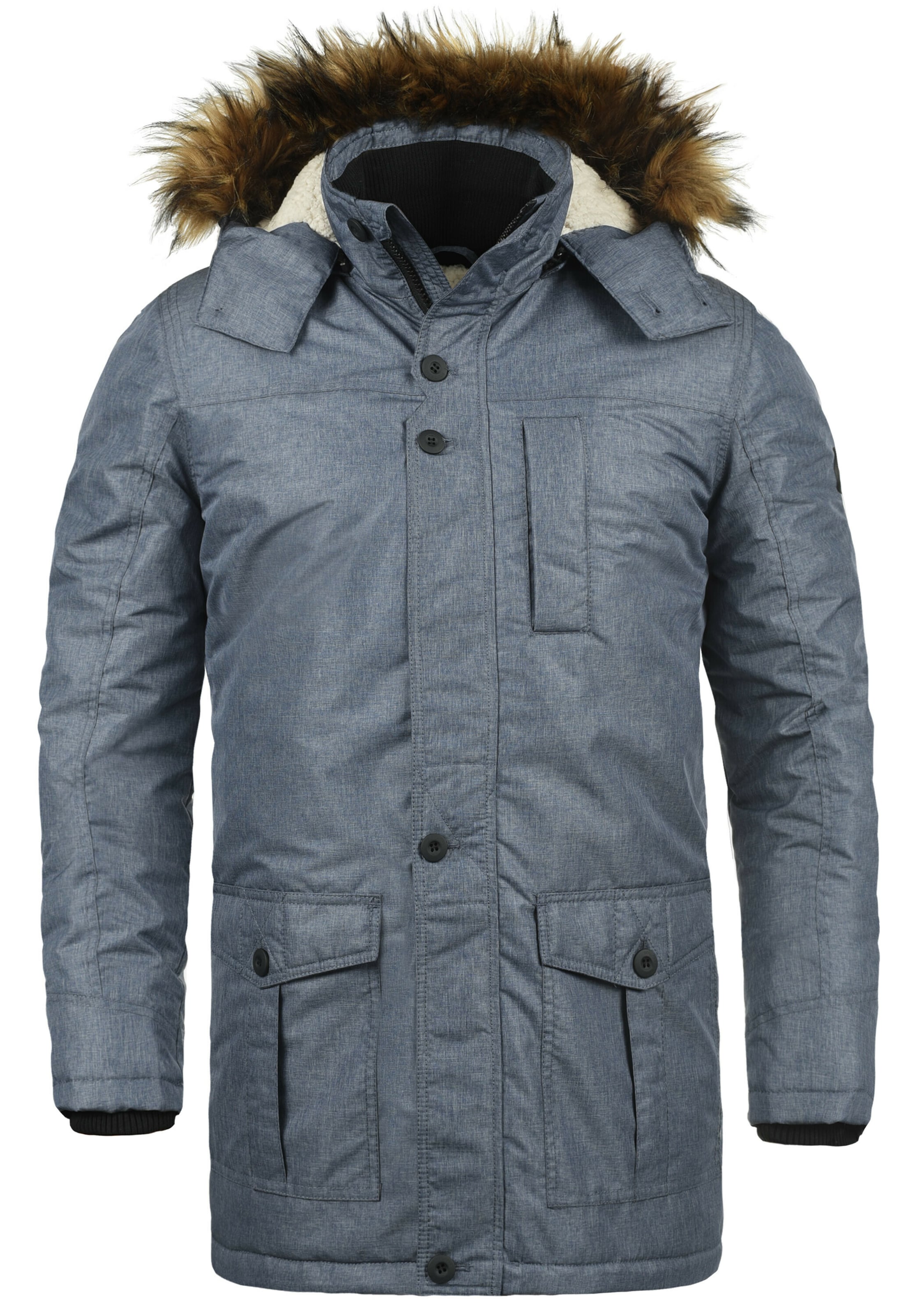 !Solid Winterjas in Blauw: voorkant