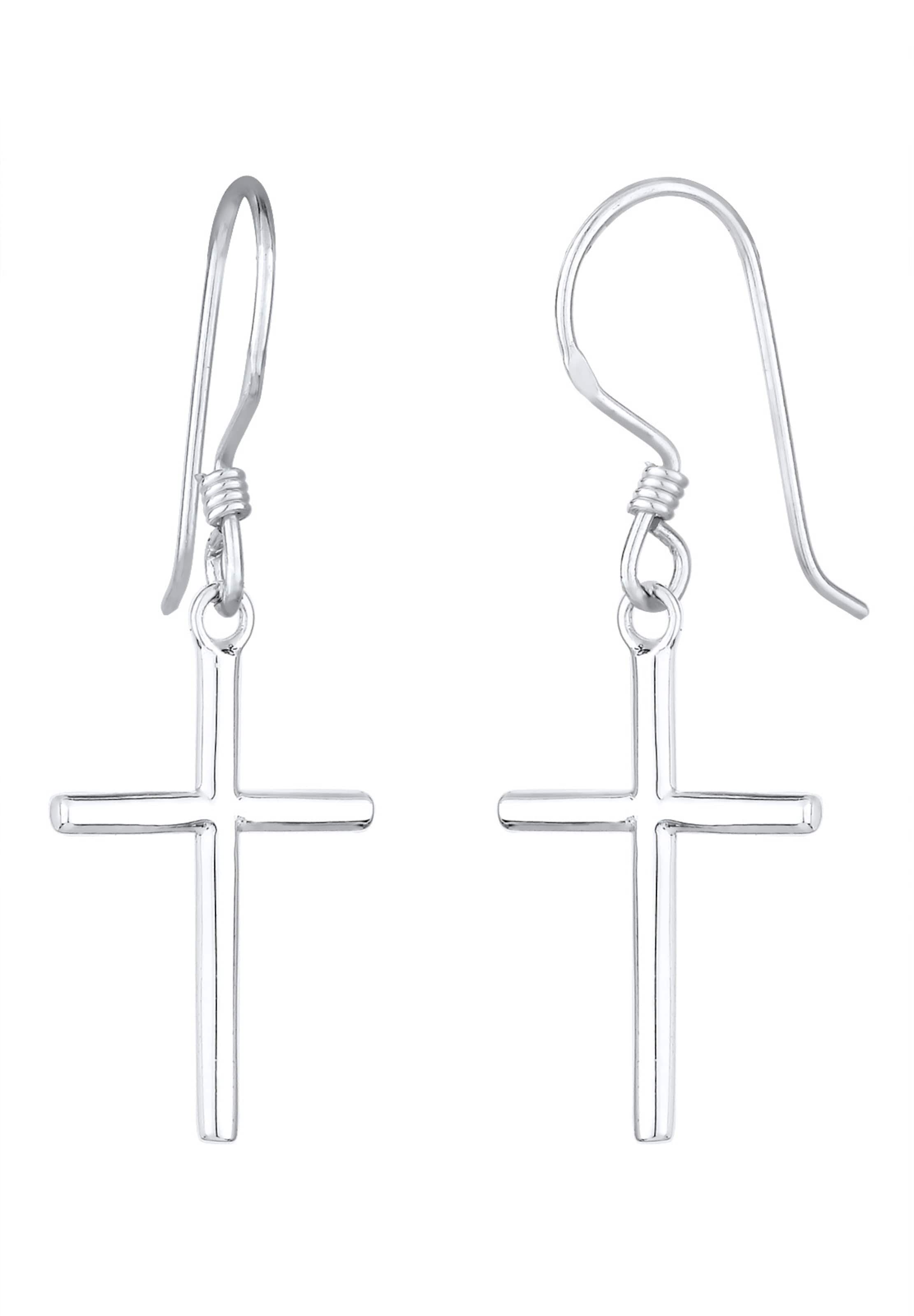 sudrabs ELLI Auskari 'Kreuz': no priekšpuses