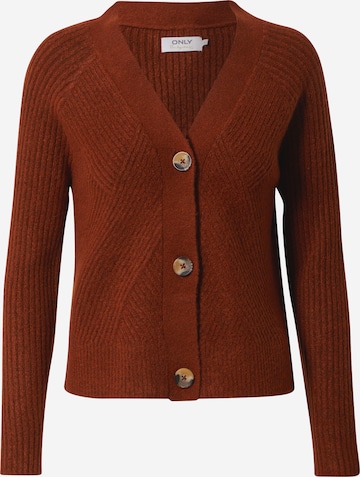 ONLY Knit Cardigan 'CAROL' in Brown: front