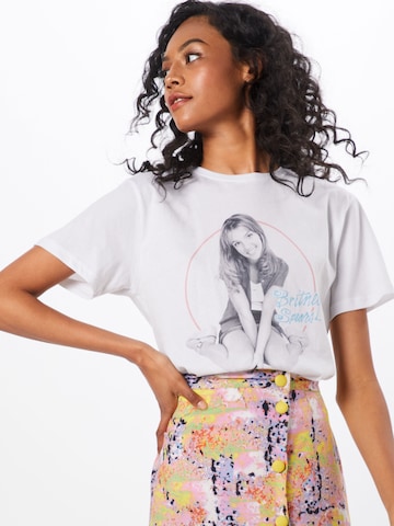 Merchcode T-Shirt 'Britney Spears' in Weiß: Vorderseite