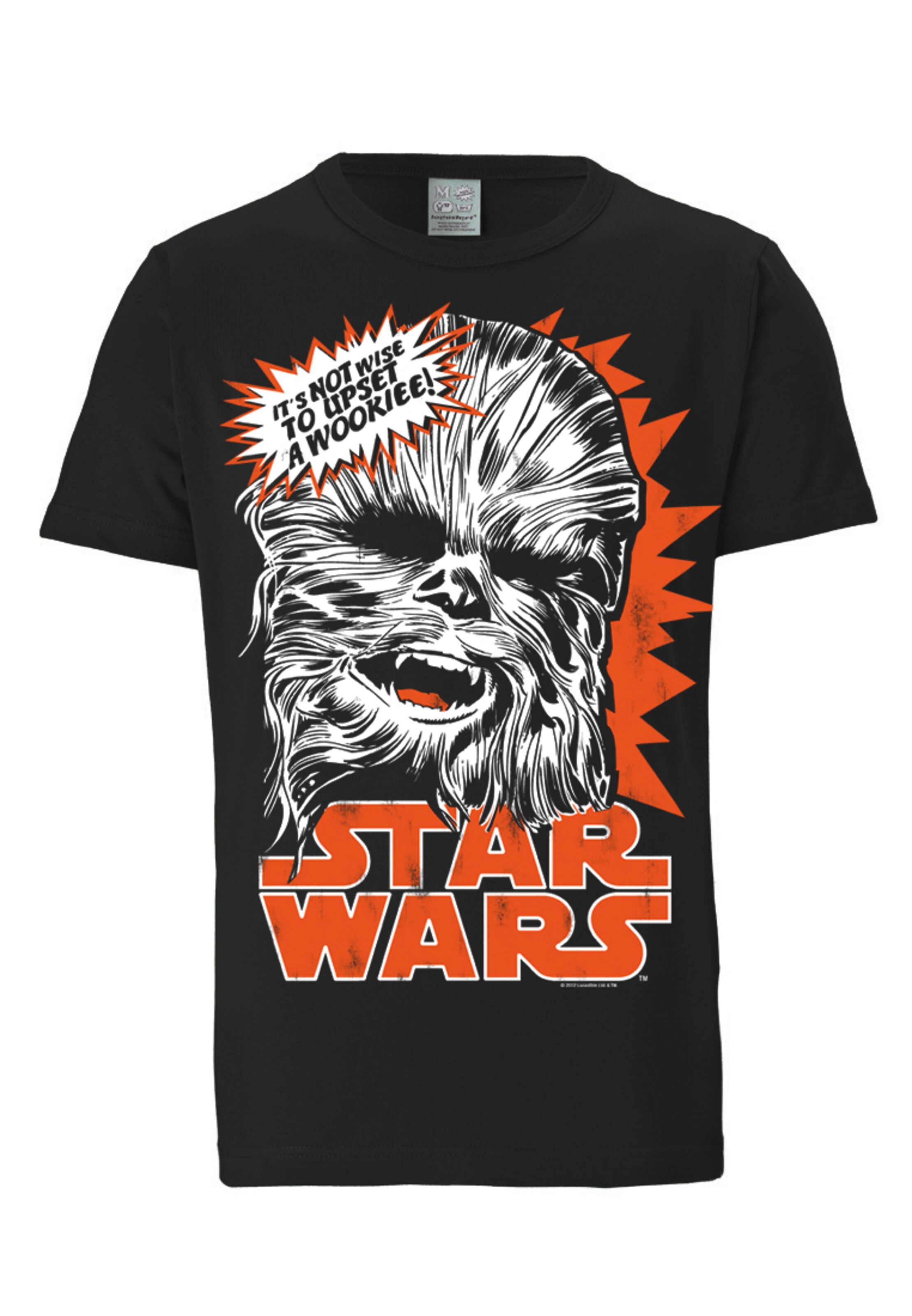 LOGOSHIRT Shirt 'Chewbacca' in Black: front