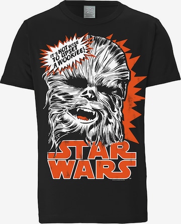 LOGOSHIRT Shirt 'Chewbacca' in Zwart: voorkant
