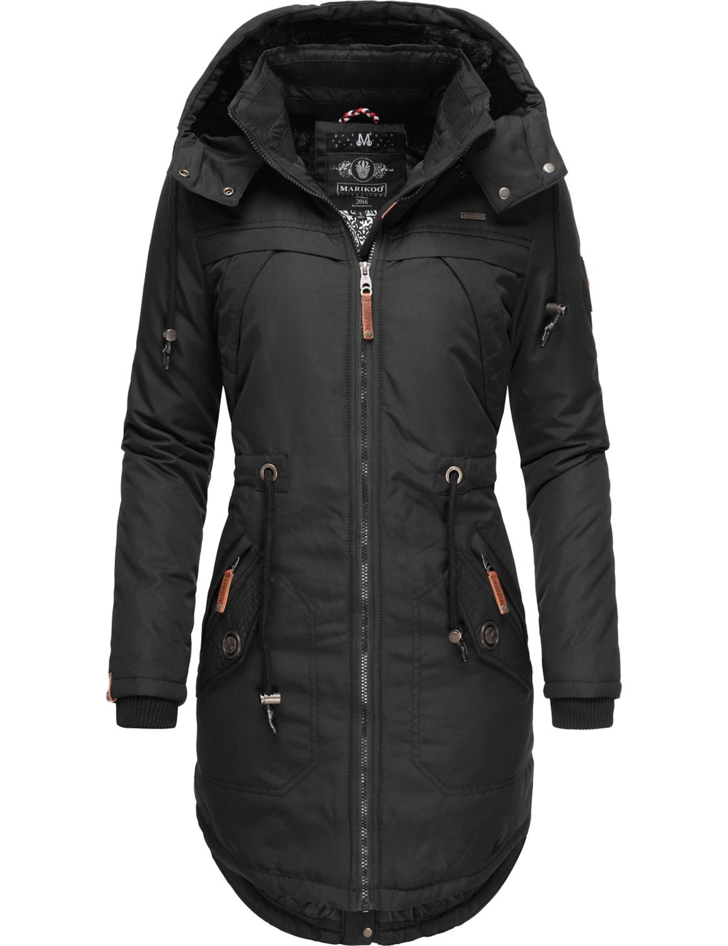 MARIKOO Zimska jakna 'Kamii' | črna barva: sprednja stran