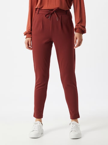 ONLY - Slimfit Pantalón plisado 'Poptrash' en rojo: frente