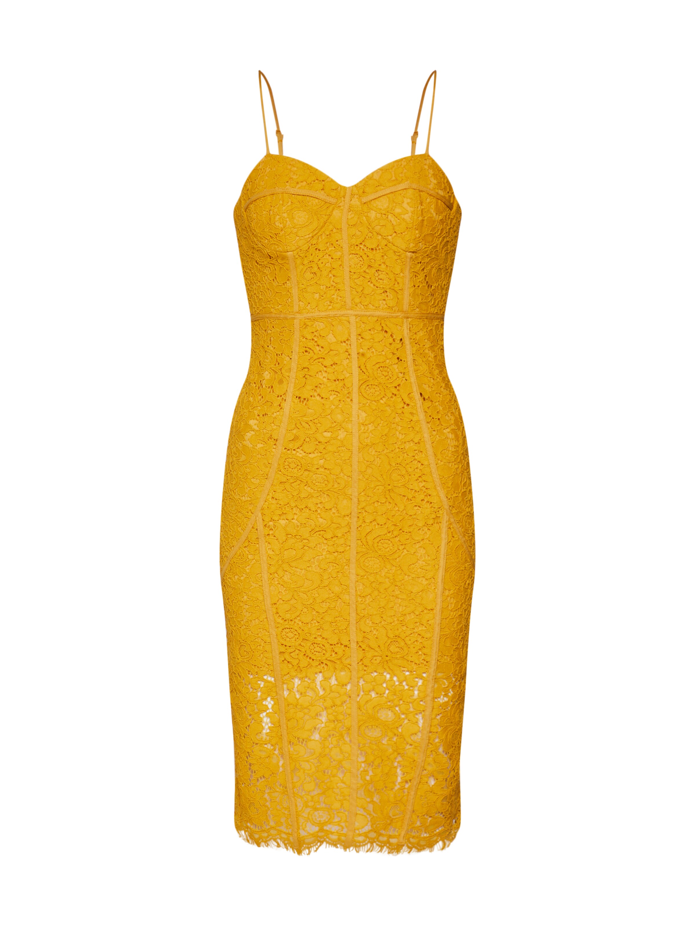 Bardot - Jurk 'SOPHIA LACE' in de kleur Geel