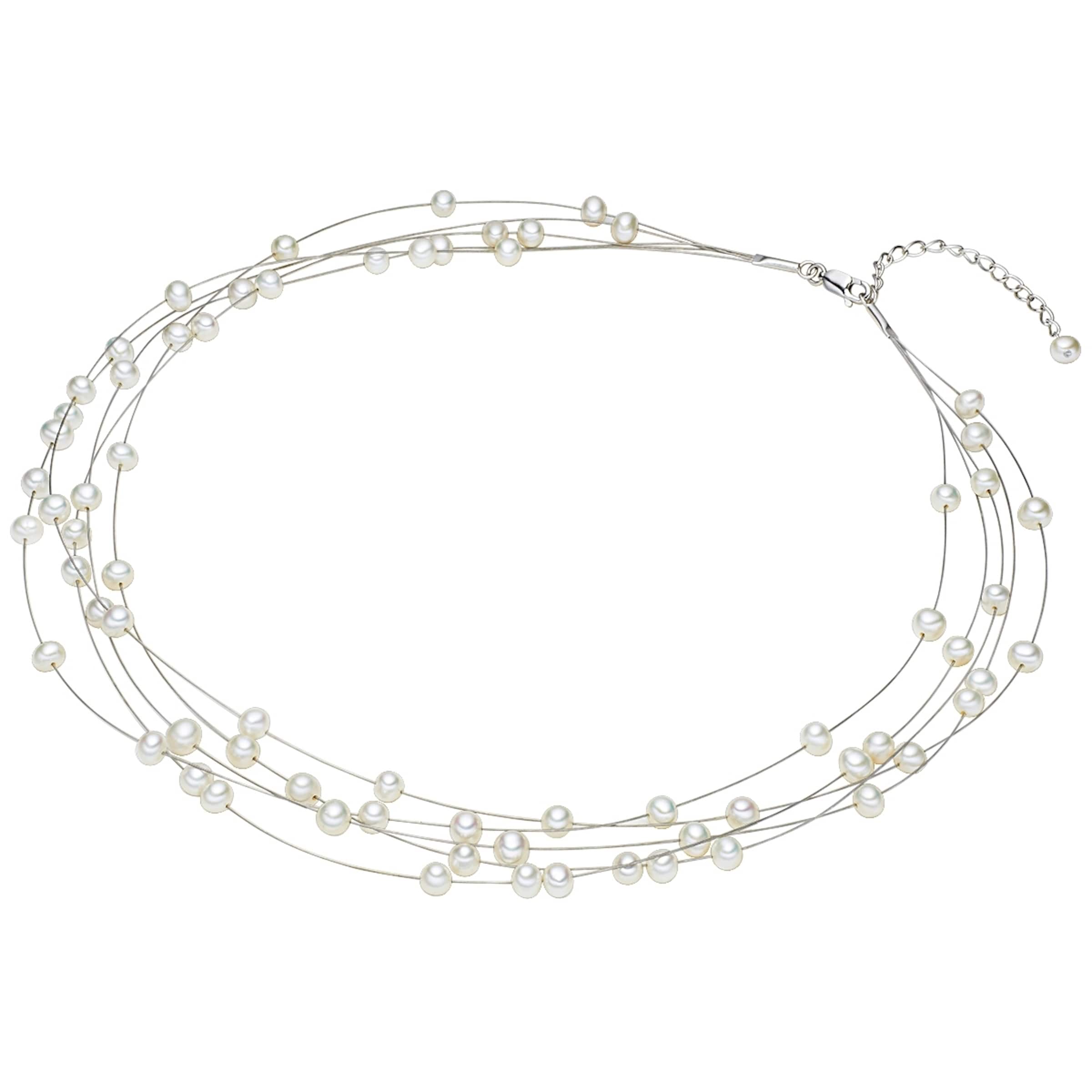 Valero Pearls Ketting in Zilver: voorkant