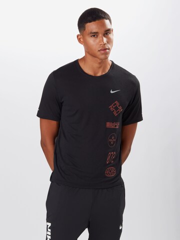 NIKE Regular Fit Sportshirt in Schwarz: Vorderseite