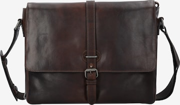 LEONHARD HEYDEN Document Bag 'Roma' in Brown: front