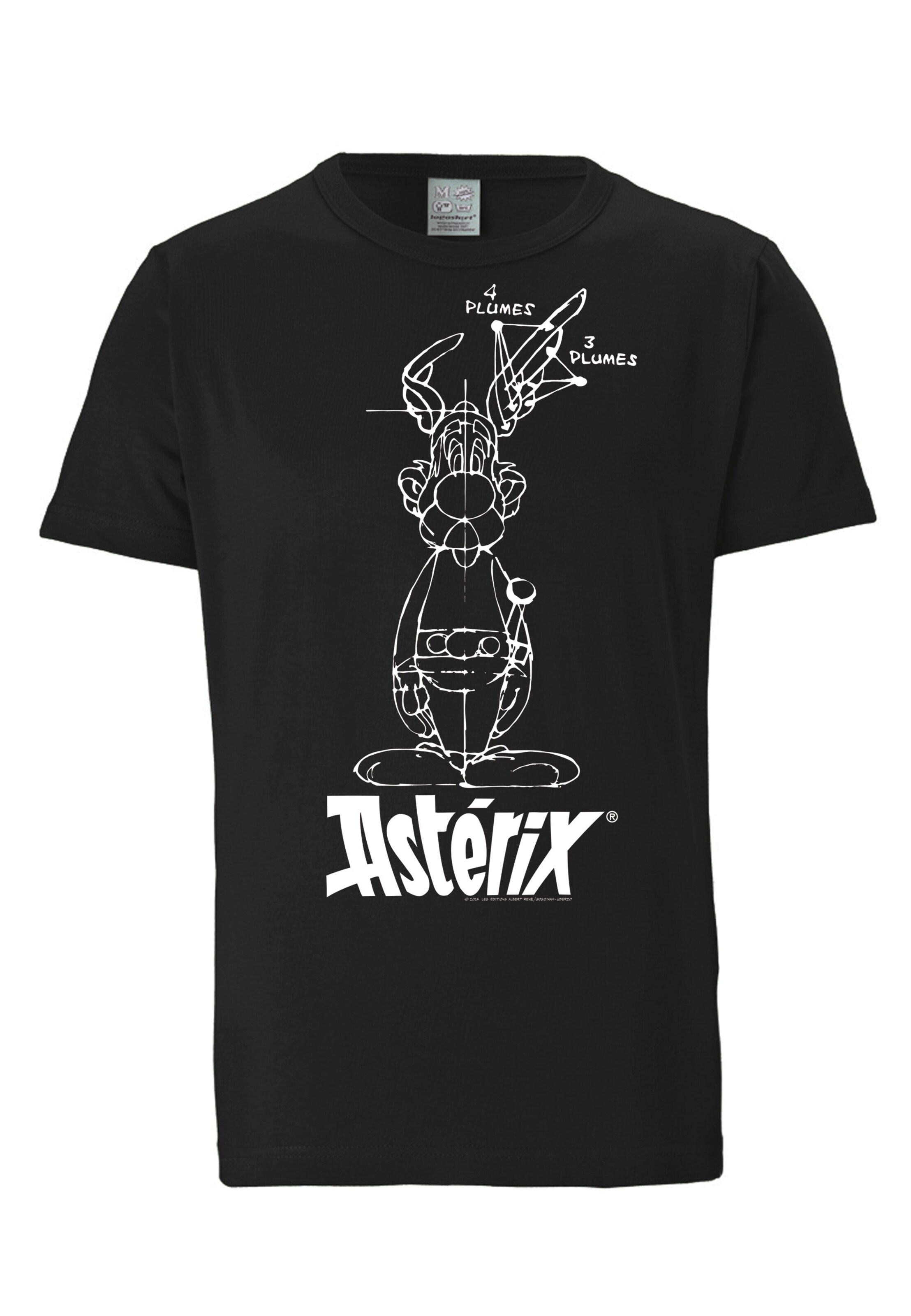 LOGOSHIRT T-Shirt 2Asterix" in Schwarz: Vorderseite