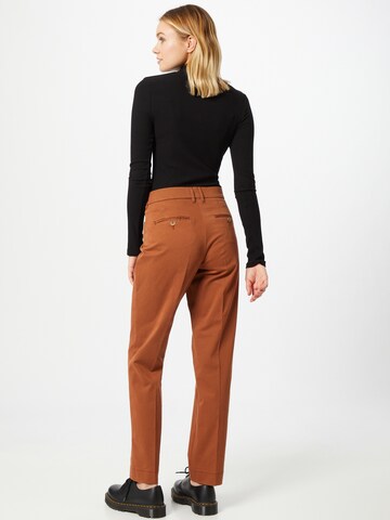 BRAX Slim fit Trousers with creases 'MARA' in Brown