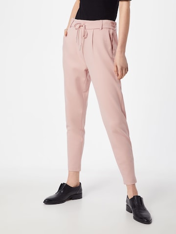 ONLY Slim fit Pleat-Front Pants 'Poptrash' in Pink: front