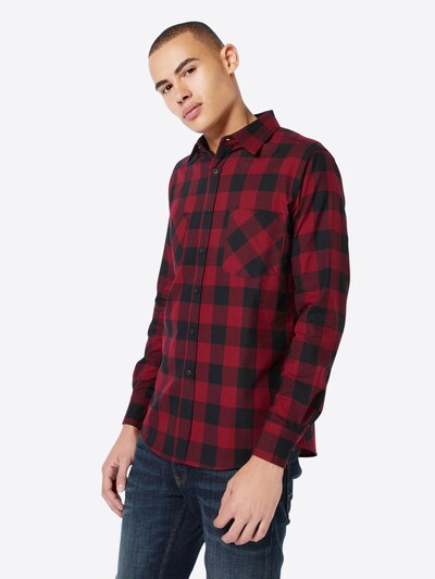 Urban Classics Hemd Checked Flanell In Burgunder Schwarz About You