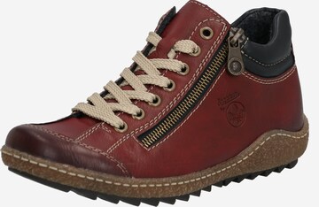 Rieker Lace-Up Ankle Boots in Red: front