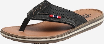 Rieker T-Bar Sandals 'Comfy' in Black: front